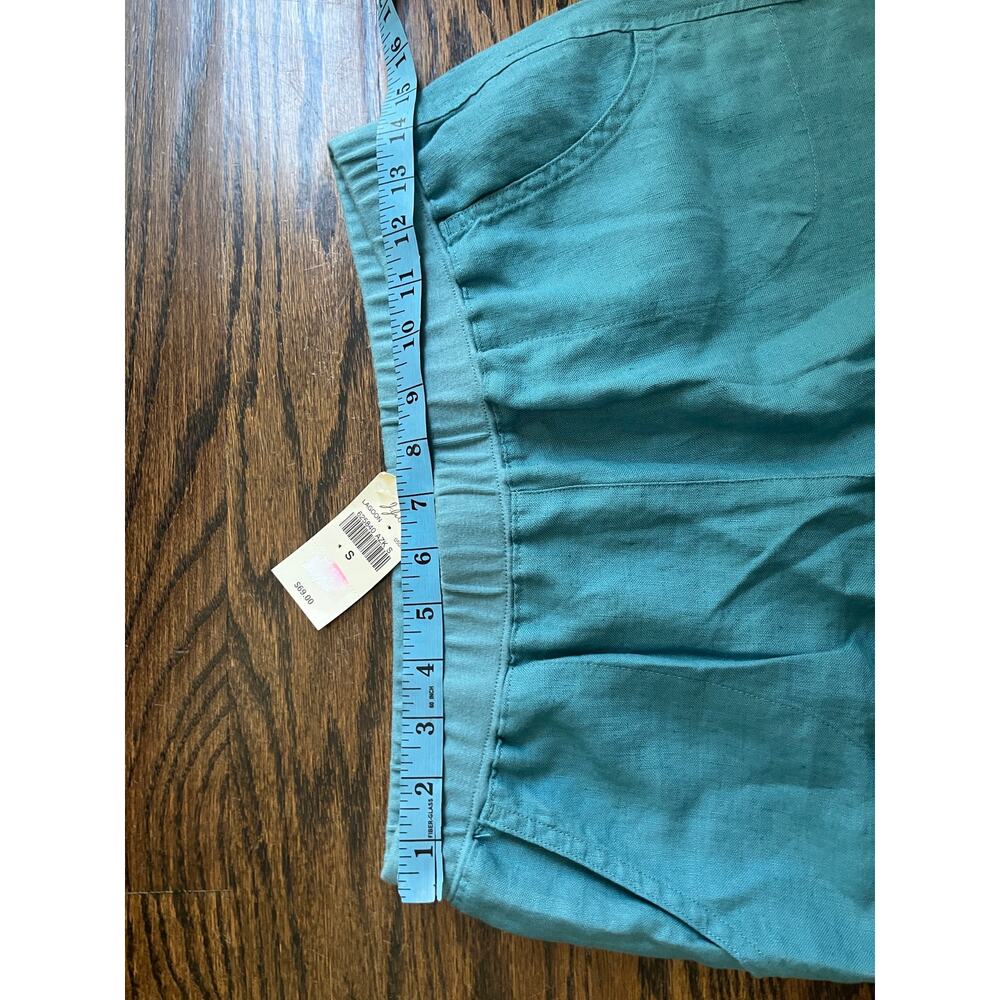 J.Jill linen cropped pants with embroidery sz. S blue costal NWT - Picture 4 of 7